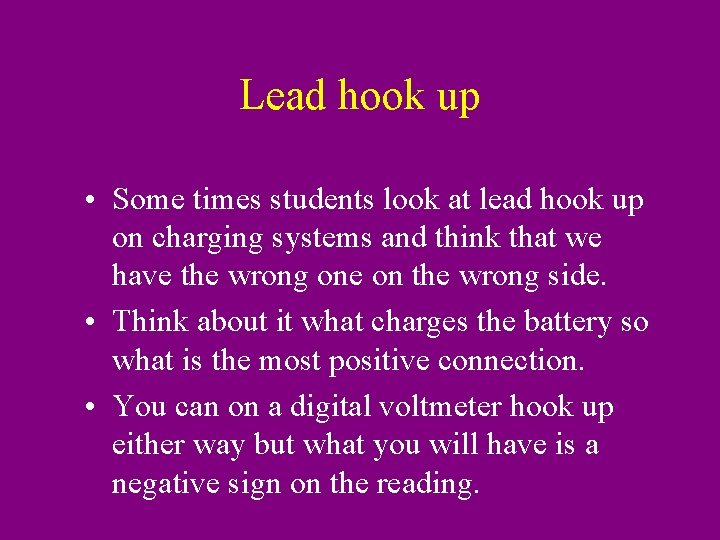 Lead hook up • Some times students look at lead hook up on charging