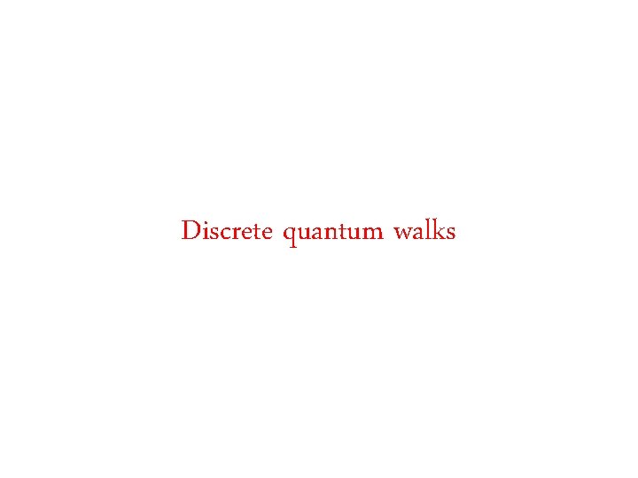 Discrete quantum walks 