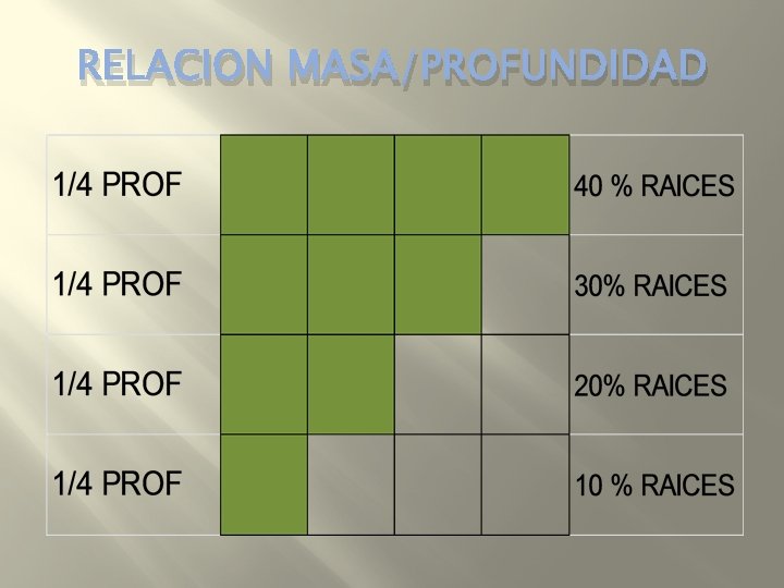 RELACION MASA/PROFUNDIDAD 