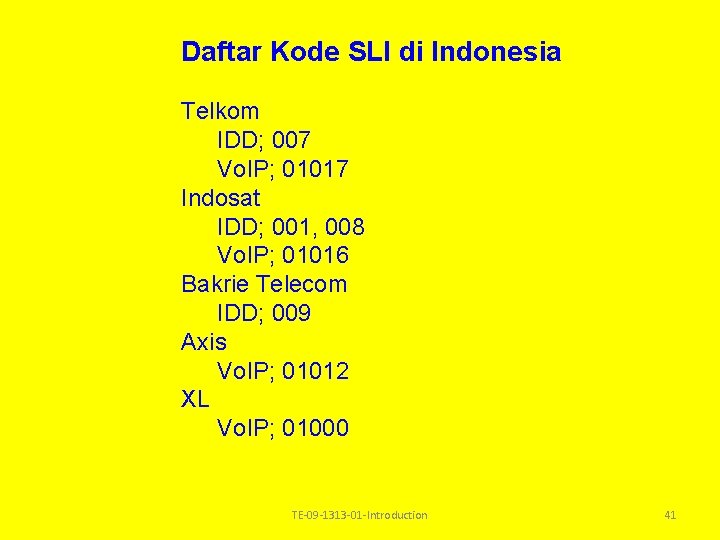 Daftar Kode SLI di Indonesia Telkom IDD; 007 Vo. IP; 01017 Indosat IDD; 001, Daftar Kode SLI di Indonesia Telkom IDD; 007 Vo. IP; 01017 Indosat IDD; 001,