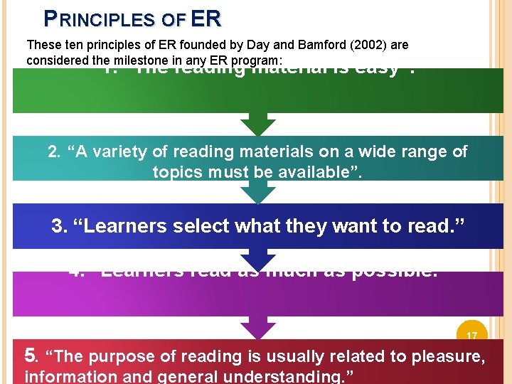 PRINCIPLES OF ER These ten principles of ER founded by Day and Bamford (2002)