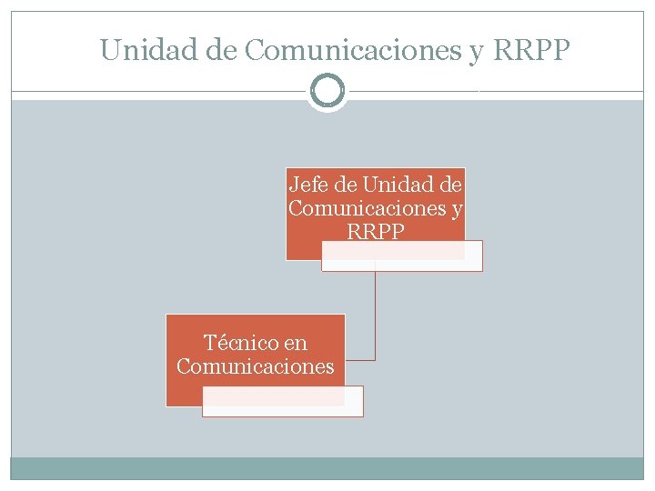 Unidad de Comunicaciones y RRPP Jefe de Unidad de Comunicaciones y RRPP Técnico en