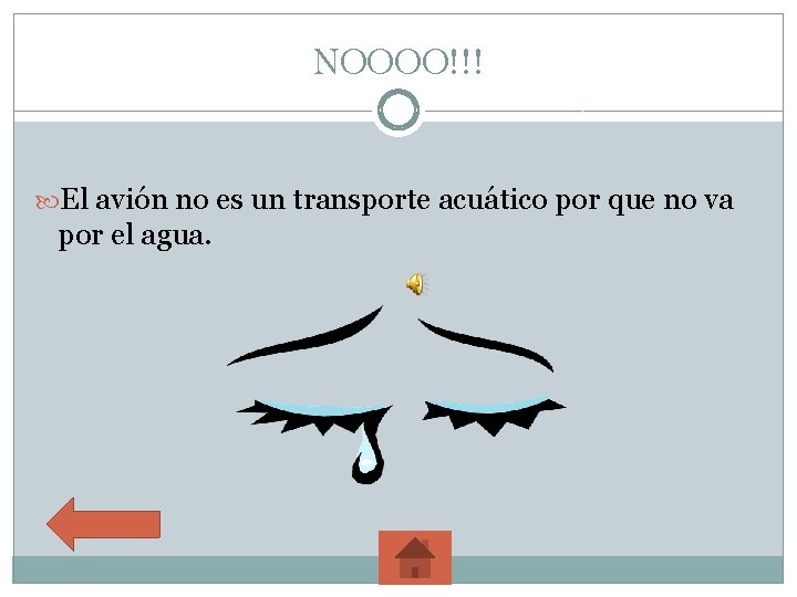 NOOOO!!! El avión no es un transporte acuático por que no va por el