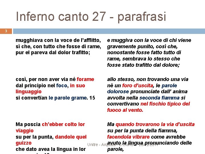 Inferno canto 27 - parafrasi 3 mugghiava con la voce de l’afflitto, sì che,