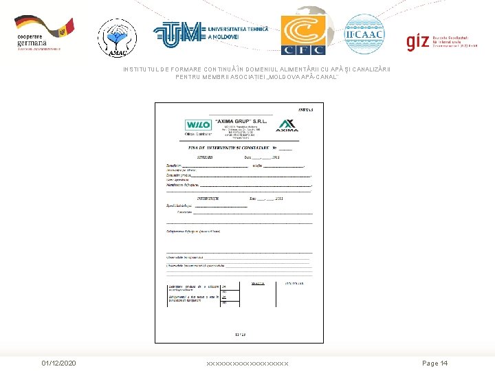 INSTITUTUL DE FORMARE CONTINUĂ ÎN DOMENIUL ALIMENTĂRII CU APĂ ŞI CANALIZĂRII PENTRU MEMBRII ASOCIAȚIEI