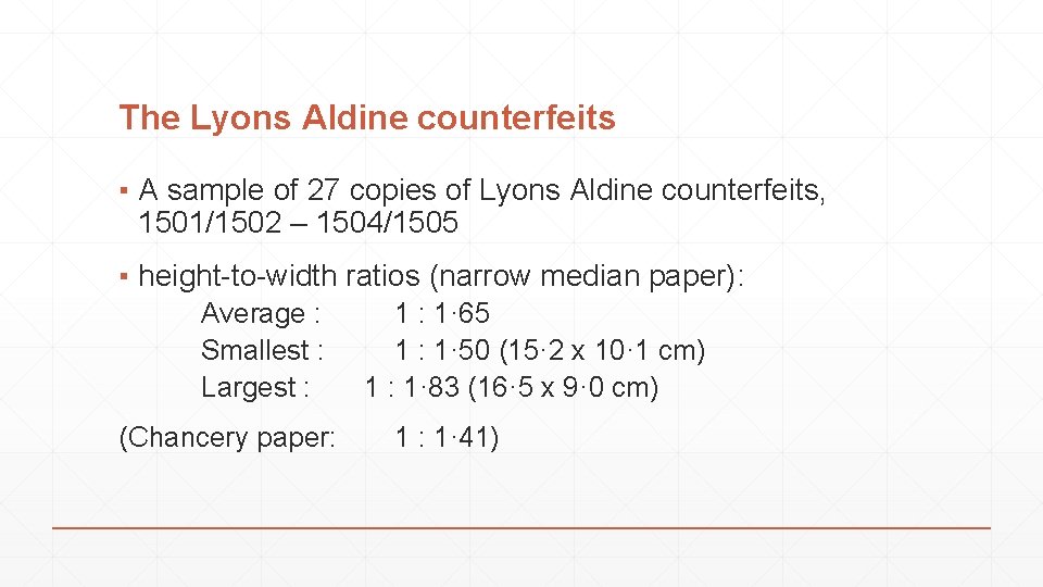 The Lyons Aldine counterfeits ▪ A sample of 27 copies of Lyons Aldine counterfeits,