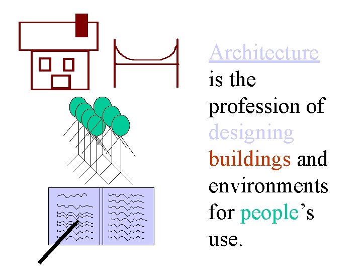 Architecture is the profession of designing buildings and environments for people’s use. 