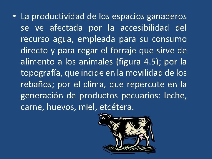 • La productividad de los espacios ganaderos se ve afectada por la accesibilidad • La productividad de los espacios ganaderos se ve afectada por la accesibilidad