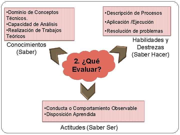  • Dominio de Conceptos Técnicos. • Capacidad de Análisis • Realización de Trabajos