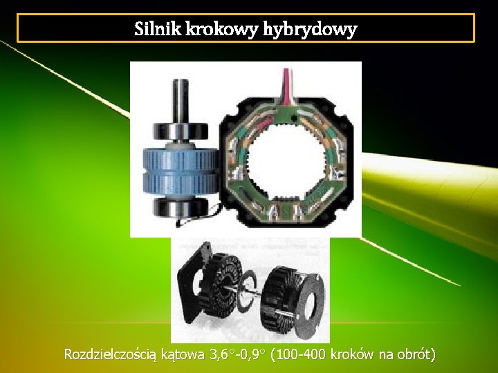 Silnik krokowy hybrydowy Rozdzielczością kątowa 3, 6°-0, 9° (100 -400 kroków na obrót) 