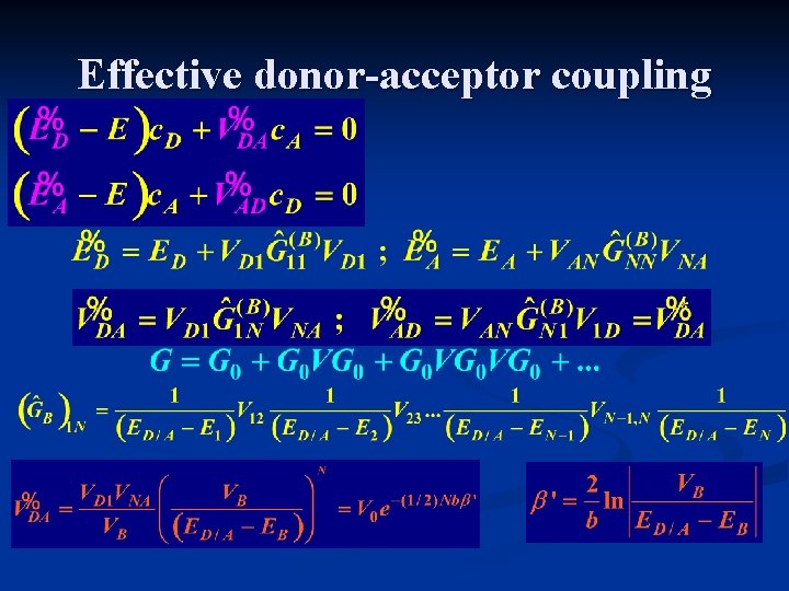 Effective donor-acceptor coupling Effective donor-acceptor coupling