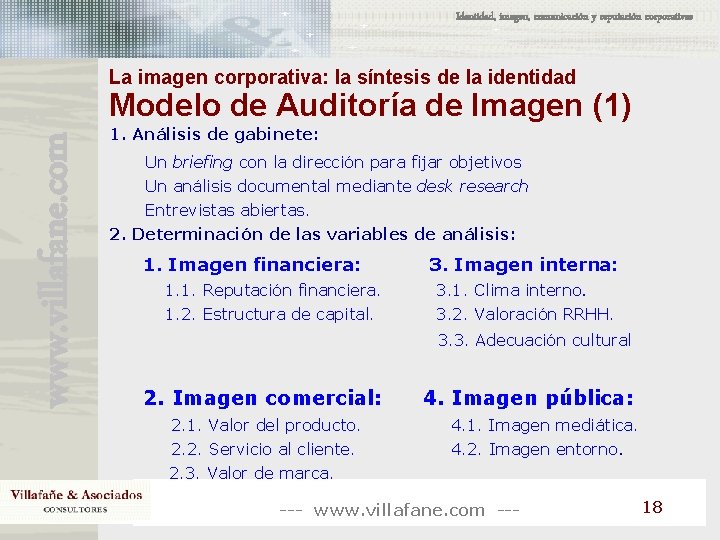 Identidad, imagen, comunicación y reputación corporativas La imagen corporativa: la síntesis de la identidad Identidad, imagen, comunicación y reputación corporativas La imagen corporativa: la síntesis de la identidad