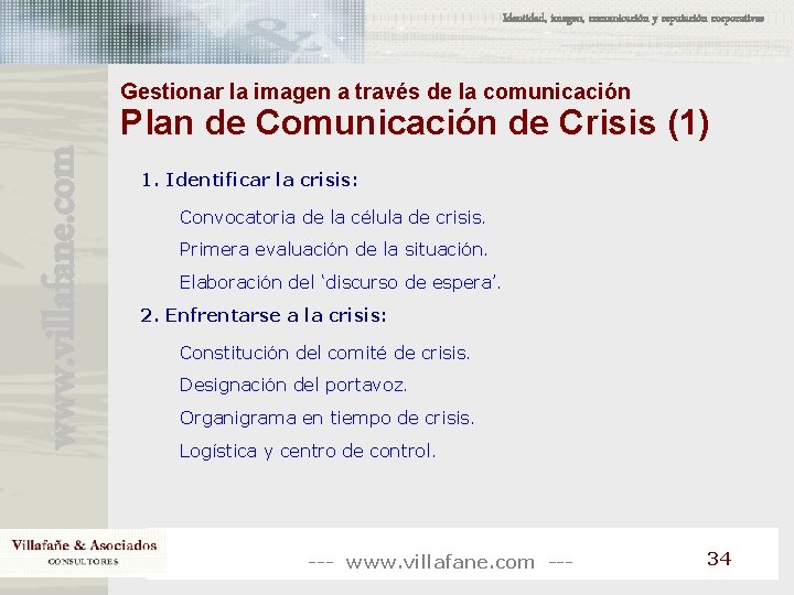 Identidad, imagen, comunicación y reputación corporativas Gestionar la imagen a través de la comunicación Identidad, imagen, comunicación y reputación corporativas Gestionar la imagen a través de la comunicación