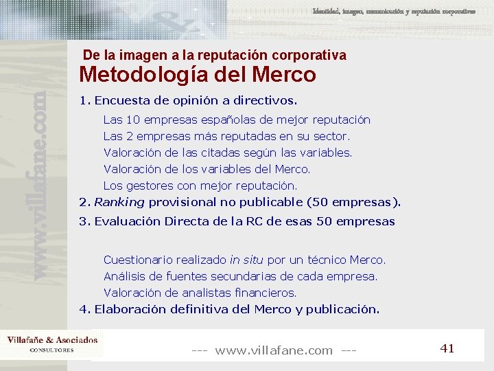 Identidad, imagen, comunicación y reputación corporativas De la imagen a la reputación corporativa www. Identidad, imagen, comunicación y reputación corporativas De la imagen a la reputación corporativa www.