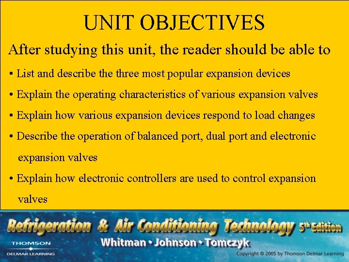 UNIT OBJECTIVES After studying this unit, the reader should be able to • List