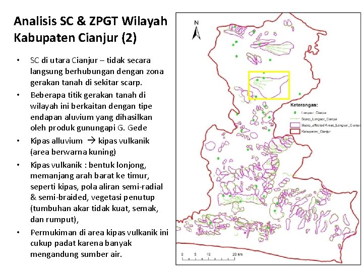Analisis SC & ZPGT Wilayah Kabupaten Cianjur (2) • • • SC di utara