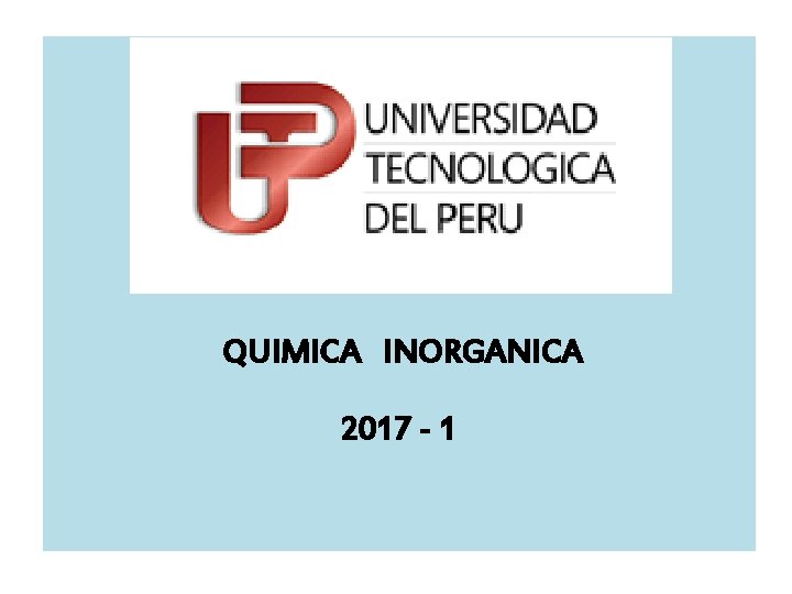 QUIMICA INORGANICA 2017 - 1 