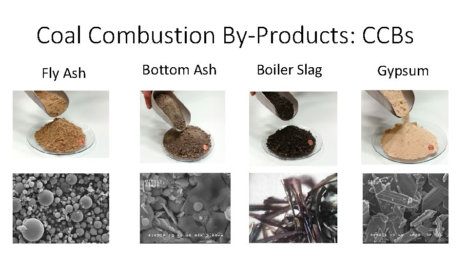 Coal Combustion By-Products: CCBs Fly Ash Bottom Ash Boiler Slag Gypsum 