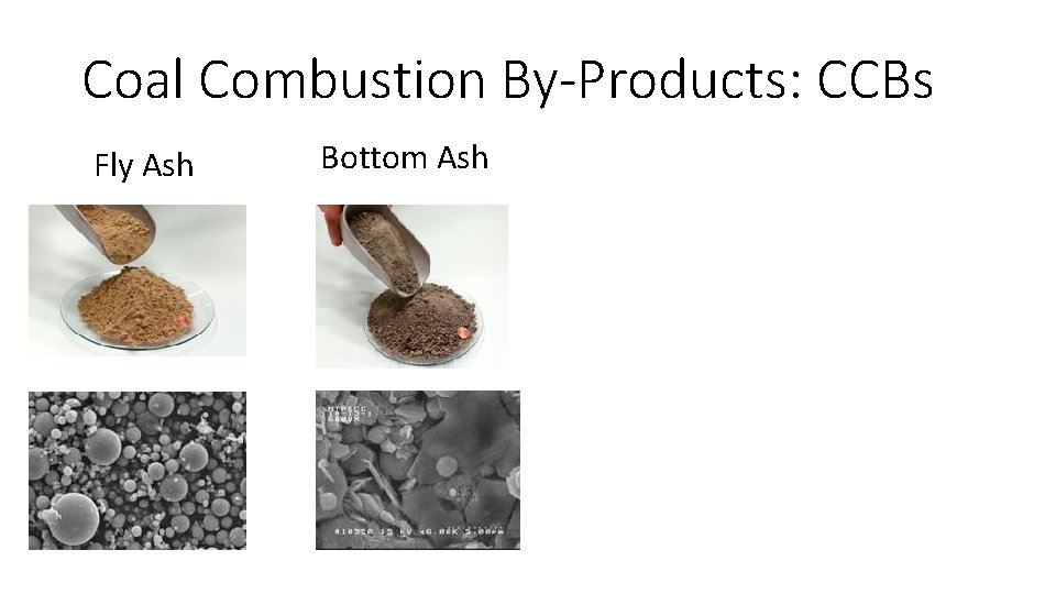Coal Combustion By-Products: CCBs Fly Ash Bottom Ash 