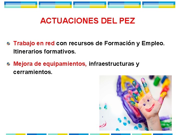 ACTUACIONES DEL PEZ Trabajo en red con recursos de Formación y Empleo. Itinerarios formativos.