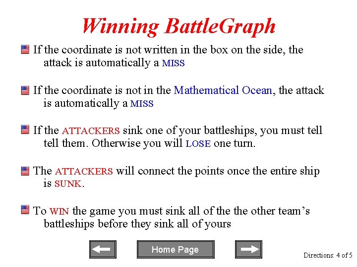 Winning Battle. Graph If the coordinate is not written in the box on the