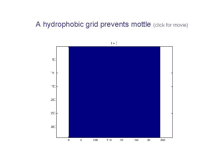 A hydrophobic grid prevents mottle (click for movie) 