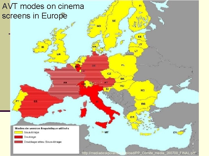 AVT modes on cinema screens in Europe http: //mediadeskpoland. eu/upload/PP_Comite_media_280708_FINAL. pdf 