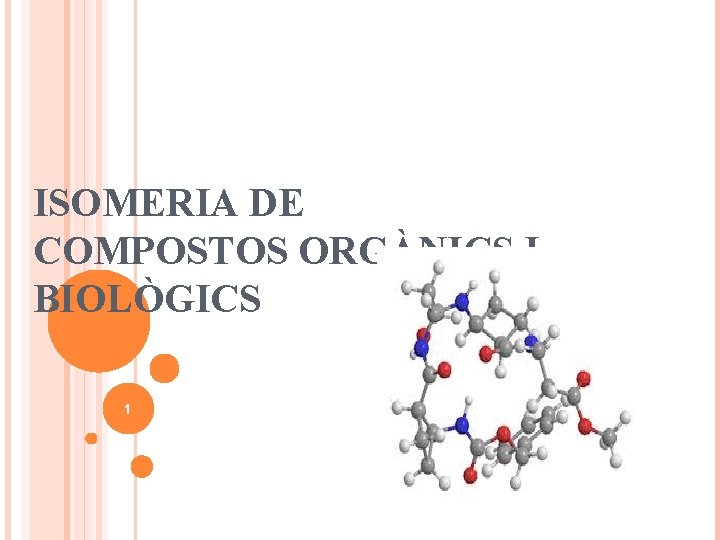 ISOMERIA DE COMPOSTOS ORGÀNICS I BIOLÒGICS 1 