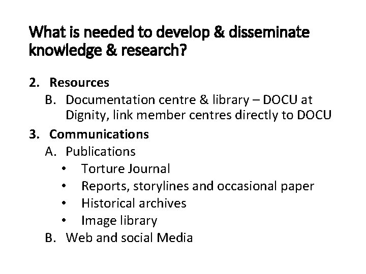 A Vision for IRCT Knowledge Research Development Strategy