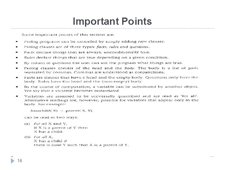 Important Points 16 