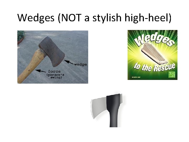 Wedges (NOT a stylish high-heel) 