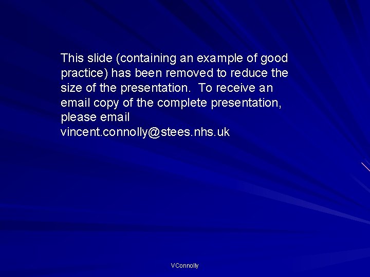 This slide (containing an example of good practice) has been removed to reduce the