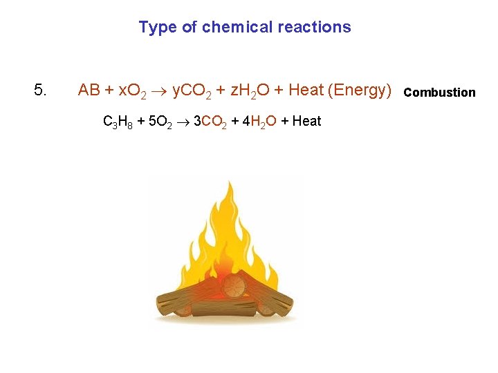 Type of chemical reactions 5. AB + x. O 2 y. CO 2 +