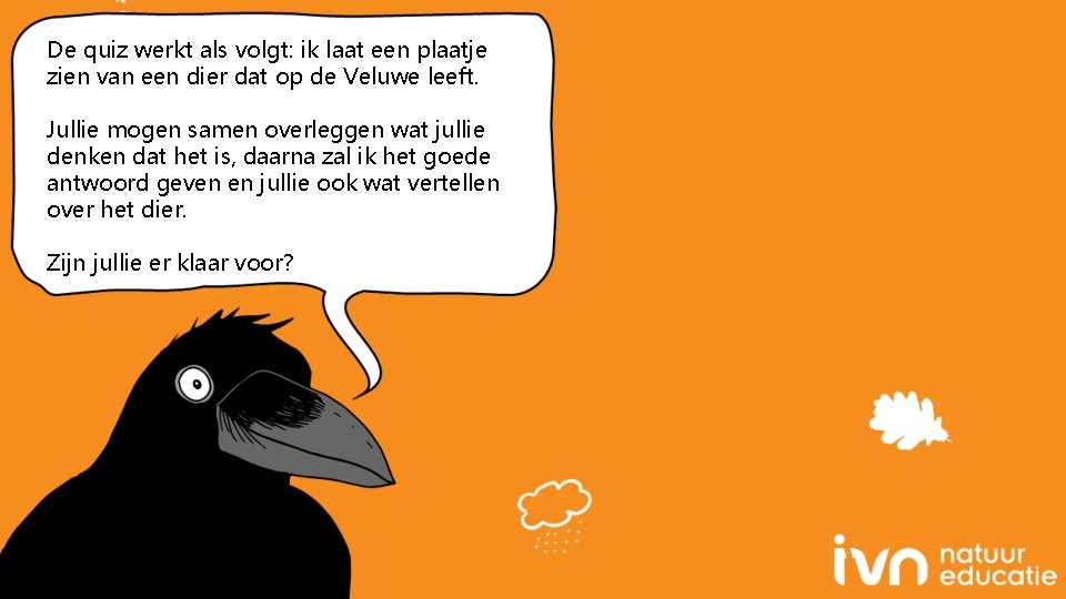 De quiz werkt als volgt: ik laat een plaatje zien van een dier dat
