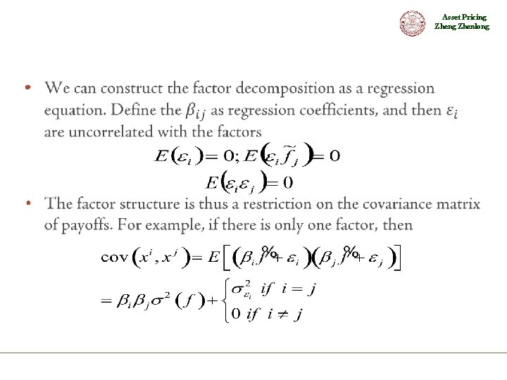 Asset Pricing Zhenlong • 