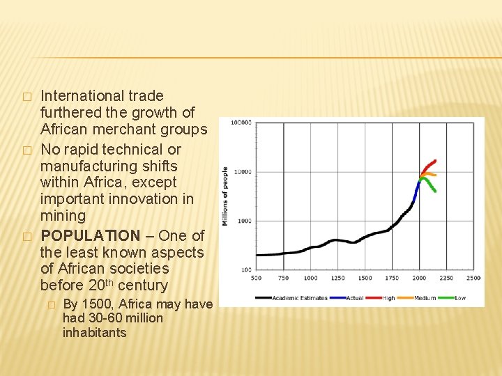 � � � International trade furthered the growth of African merchant groups No rapid