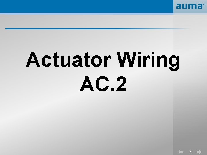 Actuator Wiring AC. 2 15 