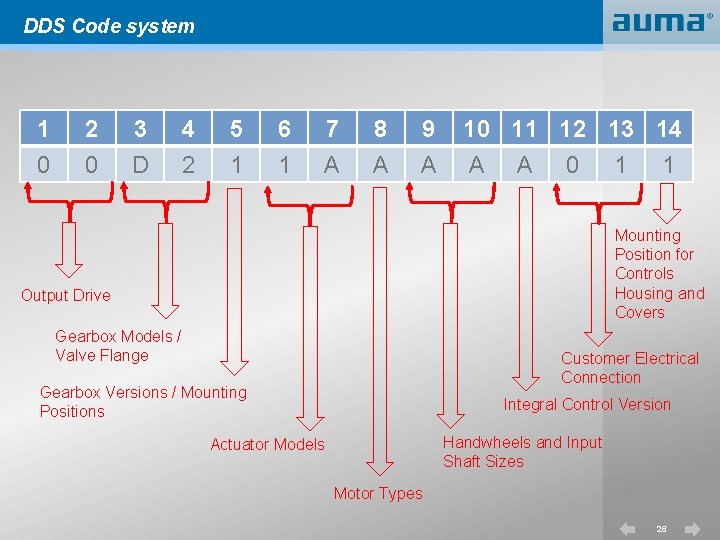 DDS Code system 1 0 2 0 3 D 4 2 5 1 6