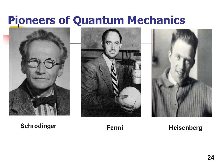 Pioneers of Quantum Mechanics Schrodinger Fermi Heisenberg 24 Pioneers of Quantum Mechanics Schrodinger Fermi Heisenberg 24