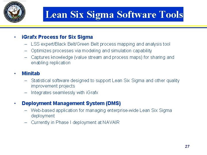 Lean Six Sigma Software Tools • i. Grafx Process for Six Sigma – LSS
