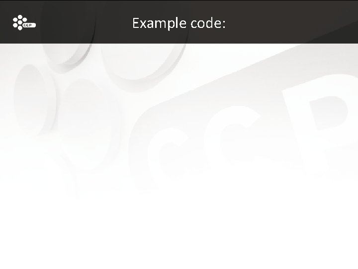 Example code: 