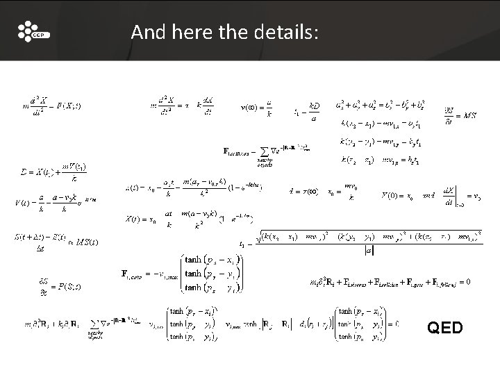 And here the details: QED 