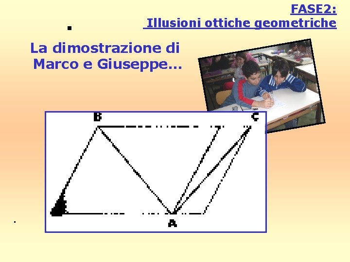 . FASE 2: Illusioni ottiche geometriche La dimostrazione di Marco e Giuseppe… . 