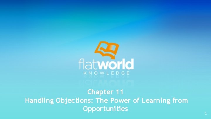 Chapter 11 Handling Objections: The Power of Learning from Opportunities 1 