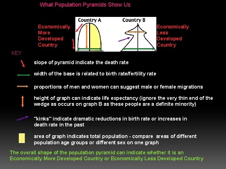 What Population Pyramids Show Us Economically More Developed Country Economically Less Developed Country KEY What Population Pyramids Show Us Economically More Developed Country Economically Less Developed Country KEY