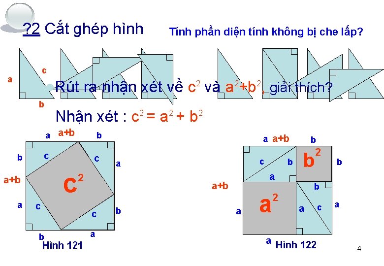 ? 2 Cắt ghép hình Tính phần diện tính không bị che lấp? c