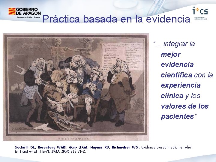 Práctica basada en la evidencia “. . . integrar la mejor evidencia científica con