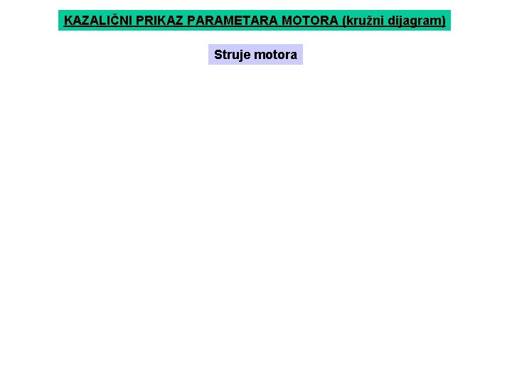 KAZALIČNI PRIKAZ PARAMETARA MOTORA (kružni dijagram) Struje motora 