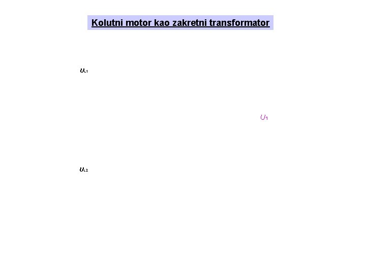 Kolutni motor kao zakretni transformator UL 1 UL 2 