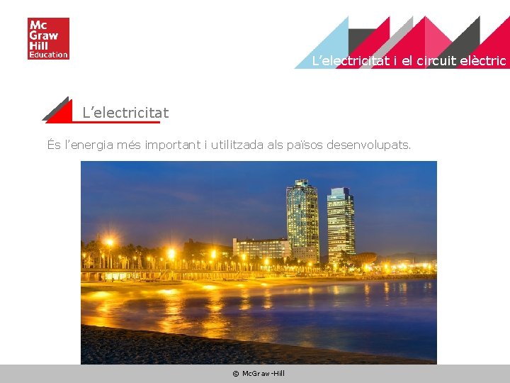 L’electricitat i el circuit elèctric L’electricitat És l’energia més important i utilitzada als països
